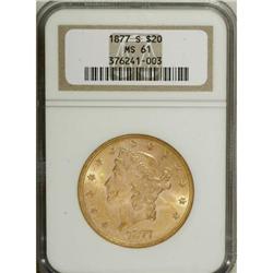 1877-S $20 MS61 NGC