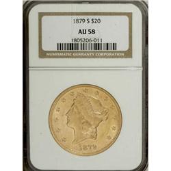 1879-S $20 AU58 NGC