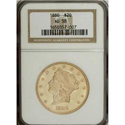 1880 $20 AU58 NGC
