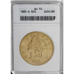 1885-S $20 AU50 ANACS