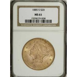 1885-S $20 MS61 NGC