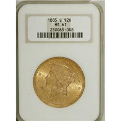 1885-S $20 MS61 NGC