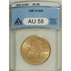 1887-S $20 AU58 ANACS