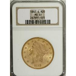 1887-S $20 MS61 NGC