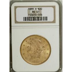 1889-S $20 MS61 NGC