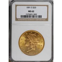 1891-S $20 MS62 NGC