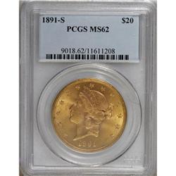 1891-S $20 MS62 PCGS