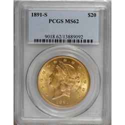 1891-S $20 MS62 PCGS