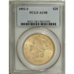 1892-S $20 AU58 PCGS