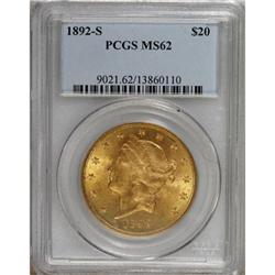 1892-S $20 MS62 PCGS