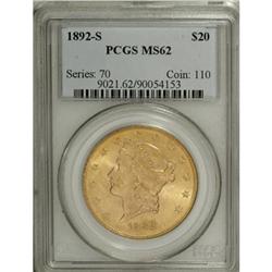 1892-S $20 MS62 PCGS