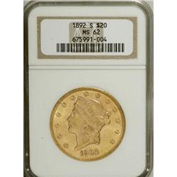 1892-S $20 MS62 NGC