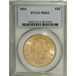 1893 $20 MS62 PCGS