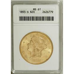 1893-S $20 MS61 ANACS