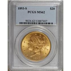 1893-S $20 MS62 PCGS
