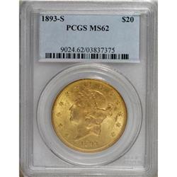 1893-S $20 MS62 PCGS