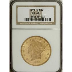 1893-S $20 MS62 NGC