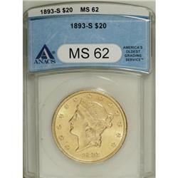 1893-S $20 MS62 ANACS