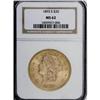 Image 1 : 1893-S $20 MS62 NGC