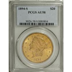 1894-S $20 AU58 PCGS