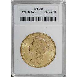 1894-S $20 MS60 ANACS