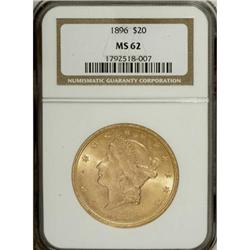 1896 $20 MS62 NGC