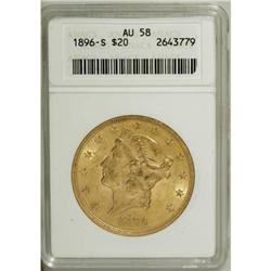 1896-S $20 AU58 ANACS