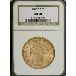 1896-S $20 AU58 NGC