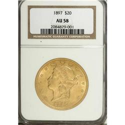 1897 $20 AU58 NGC