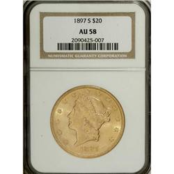 1897-S $20 AU58 NGC