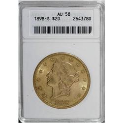 1898-S $20 AU58 ANACS