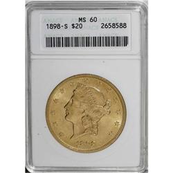 1898-S $20 MS60 ANACS