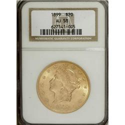 1899 $20 AU58 NGC