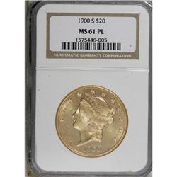 1900-S $20 Prooflike MS61 NGC