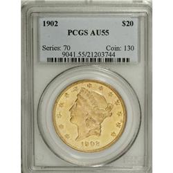 1902 $20 AU55 PCGS