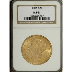 1902 $20 MS61 NGC