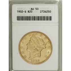1902-S $20 AU50 ANACS