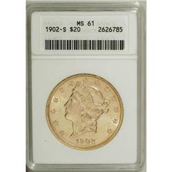 1902-S $20 MS61 ANACS