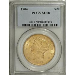 1904 $20 AU58 PCGS