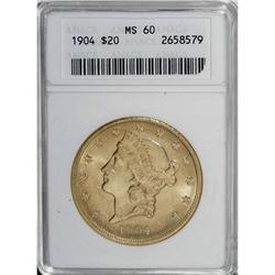 1904 $20 MS60 ANACS