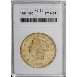 1904 $20 MS61 ANACS