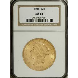 1904 $20 MS61 NGC