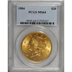 1904 $20 MS64 PCGS