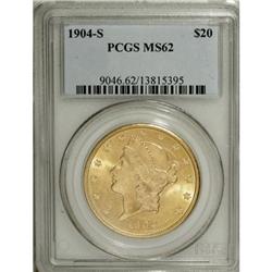 1904-S $20 MS62 PCGS