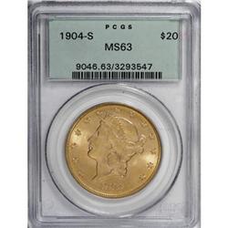 1904-S $20 MS63 PCGS