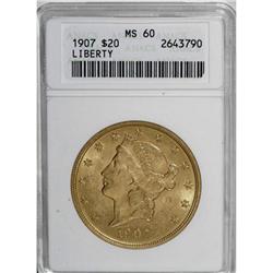 1907 $20 MS60 ANACS