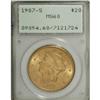 Image 1 : 1907-S $20 MS60 PCGS