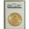 Image 1 : 1908 $20 No Motto MS63 ANACS