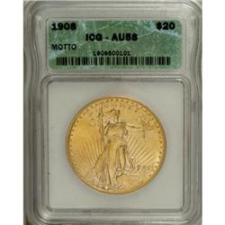 1908 $20 Motto AU58 ICG