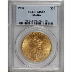 1908 $20 Motto MS62 PCGS